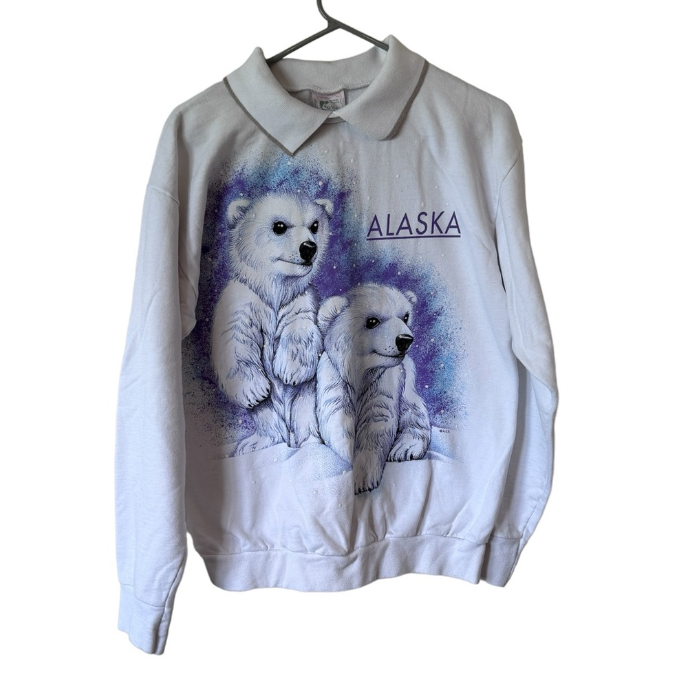 Vintage Grits 90s Alaska Polar Bears Sweatshirt Collared